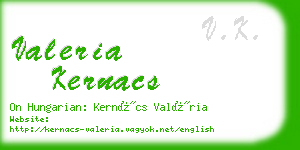 valeria kernacs business card